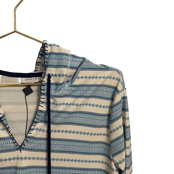 Cabana Life Jewel Bay Stripe Hooded Coverup Size Small NWOT - Picture 3 of 9